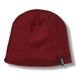 Spacecraft Knit Beanie Wine Red Cuffed Winter Hat